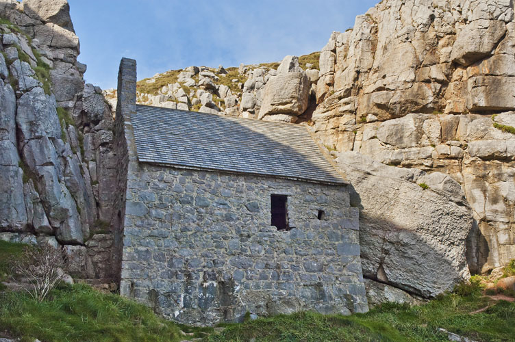 St. Govan's Chapel nestled up against the cliffs.
September 2008