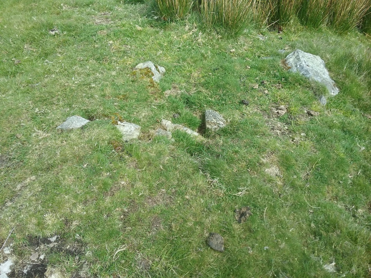 Disturbed centre of the cairn.