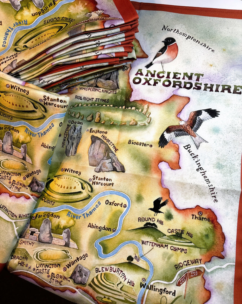 Ancient Oxfordshire Tea Towel detail